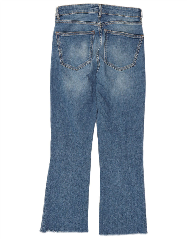 Zara Calça Jeans Feminina Crop Bootcut EU 38 Pequeno W28 L26 Azul
