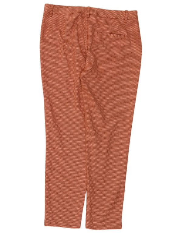 Zara Calça Chino Feminina Slim UE 38 Pequeno W28 L28 Laranja Geométrica