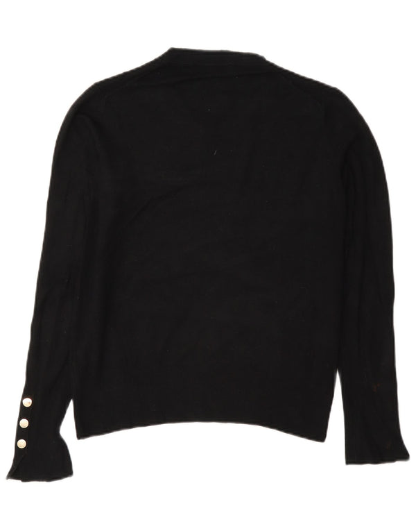 Zara Suéter feminino oversized com gola canoa Reino Unido 10 pequeno preto viscose