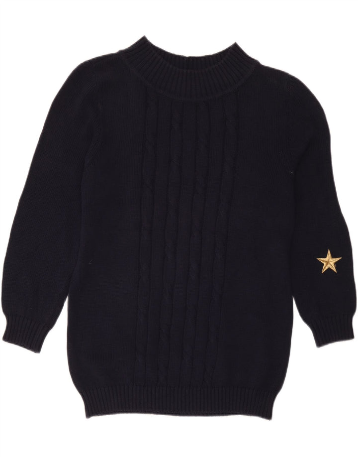 Suéter feminino Iceberg com gola tartaruga IT 42 algodão azul marinho médio