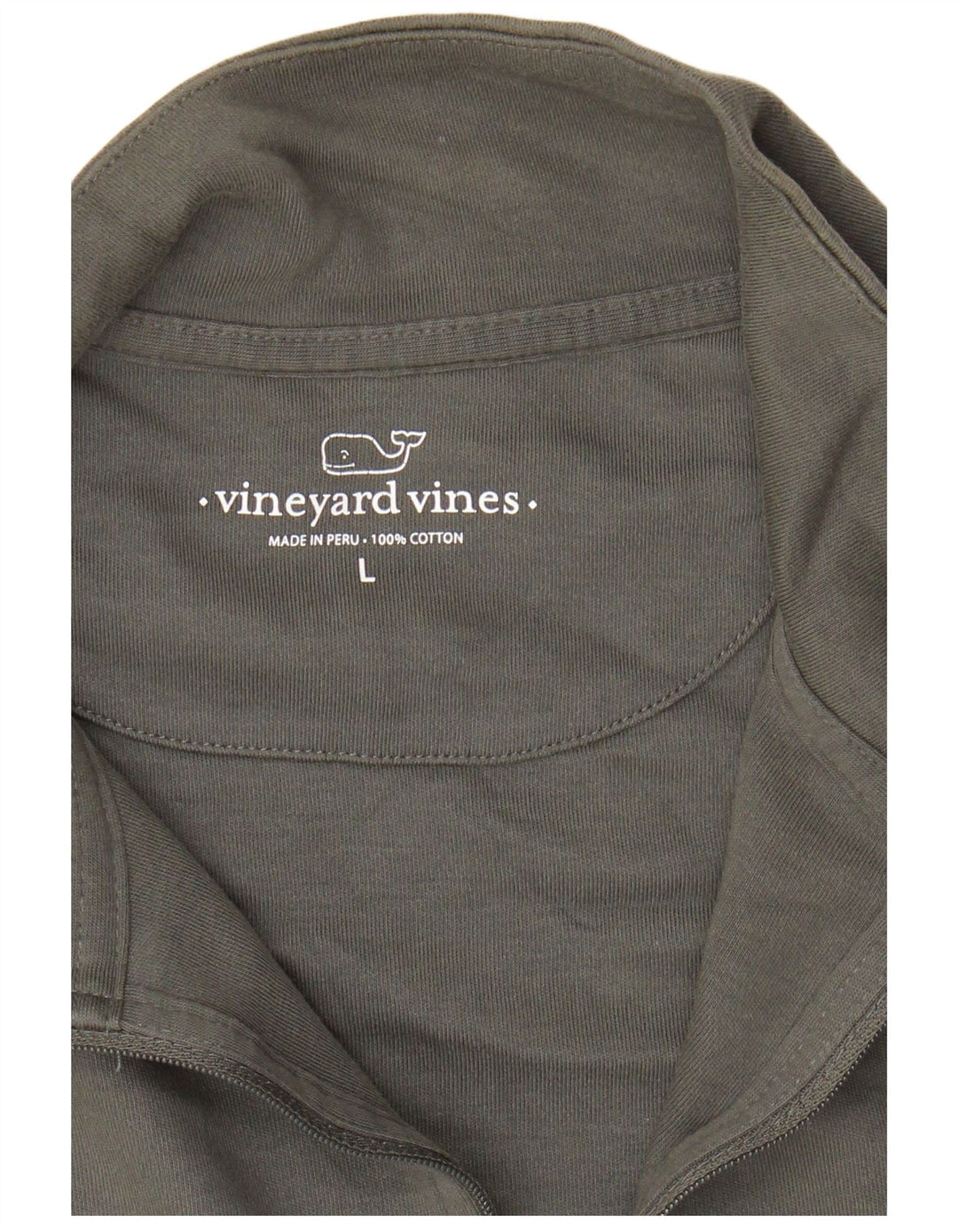 Suéter masculino VINEYARD VINES com zíper e gola grande cinza