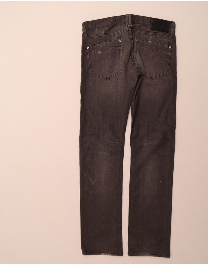 REPLAY Masculino Newbill Straight Jeans W32 L36 Algodão Cinza