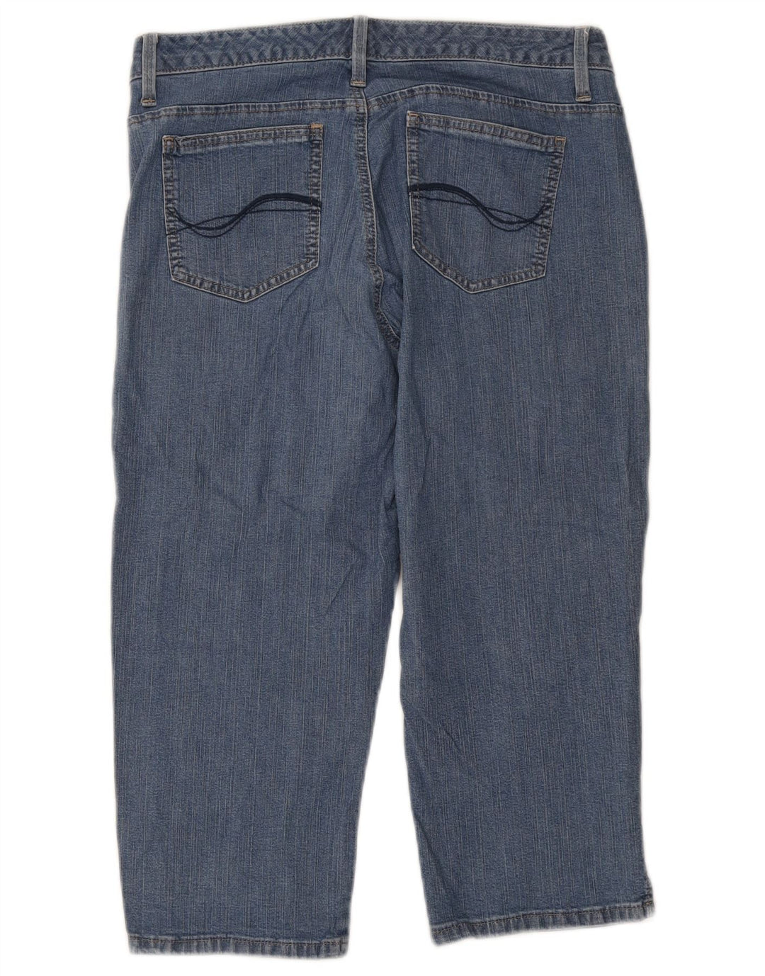 LEE Jeans feminino folgado capri EUA 12 grande W34 L20 algodão azul