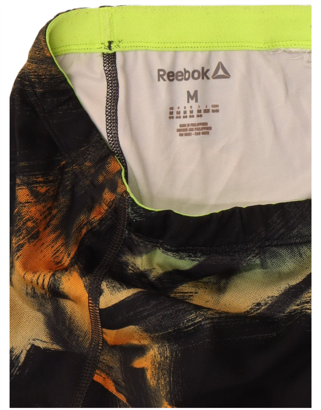 Leggings Reebok Abstract Pattern Feminino UK 12/14 Médio Preto