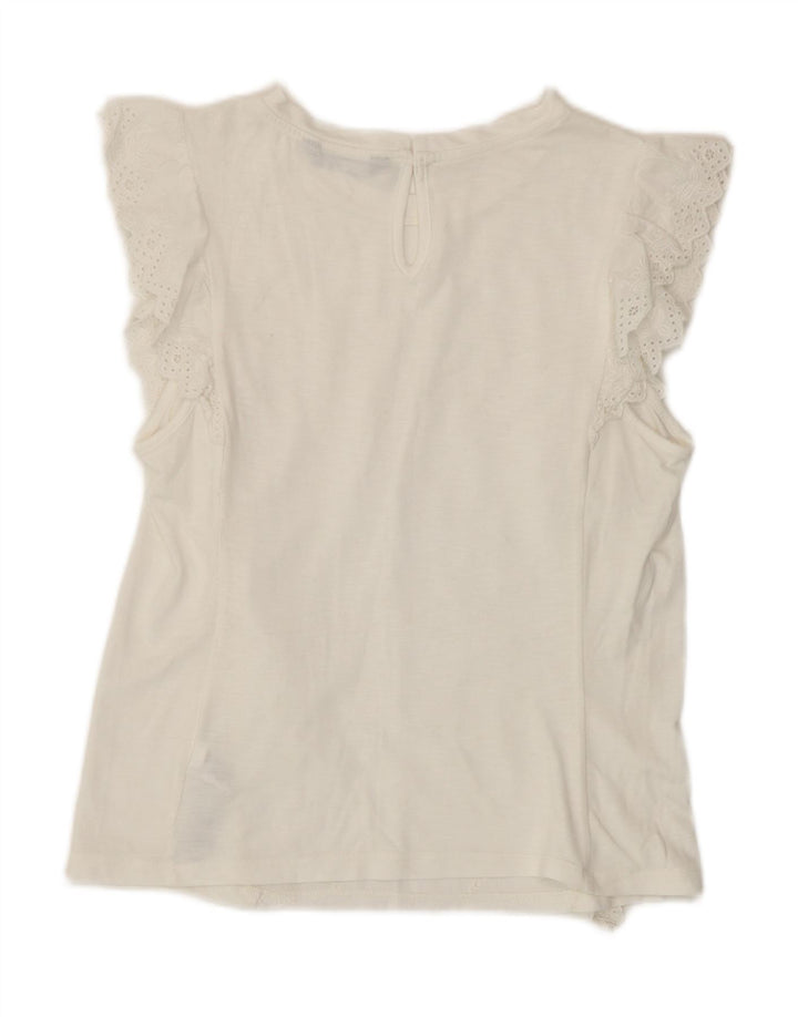 Blusa feminina Marks & Spencer UK 8 pequena modal branca