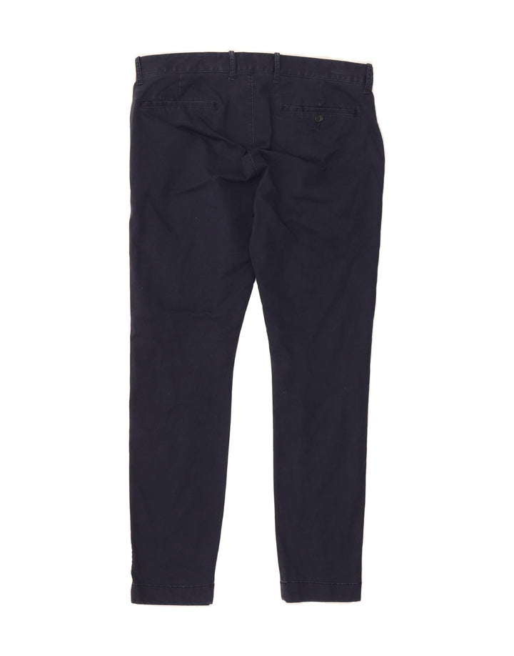 J. CREW Mens Flex Slim Chino Trousers W34 L30 Navy Blue Cotton Vintage J. Crew and Second-Hand J. Crew from Messina Hembry 