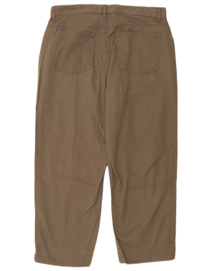 Calça feminina EDDIE BAUER cortada de cintura alta EUA 12 grande W32 L24 verde