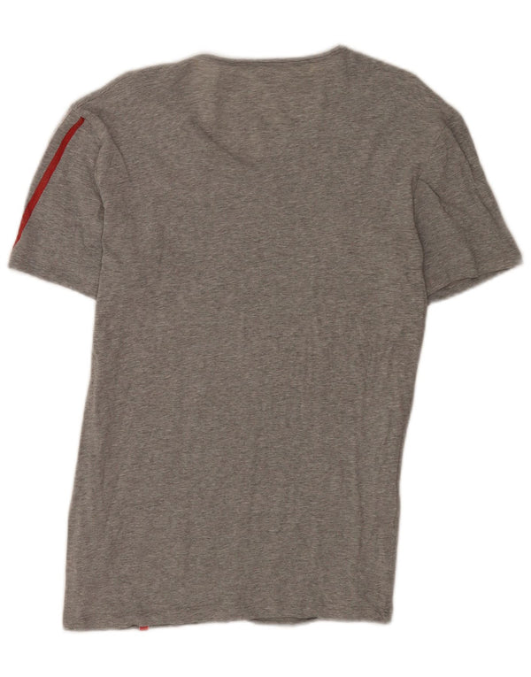 Camiseta masculina Fila Top pequeno cinza algodão esportivo