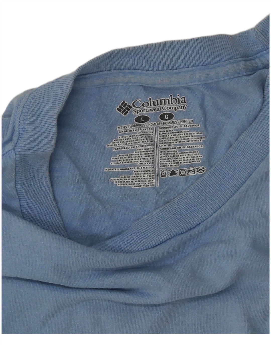 COLUMBIA Camiseta masculina gráfica top grande algodão azul