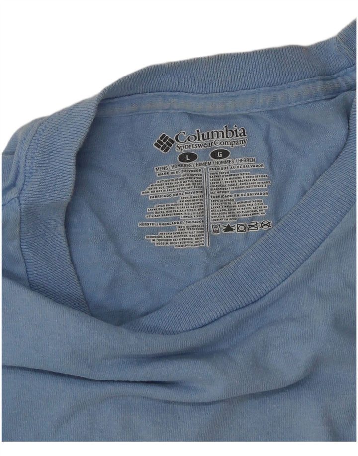 COLUMBIA Camiseta masculina gráfica top grande algodão azul