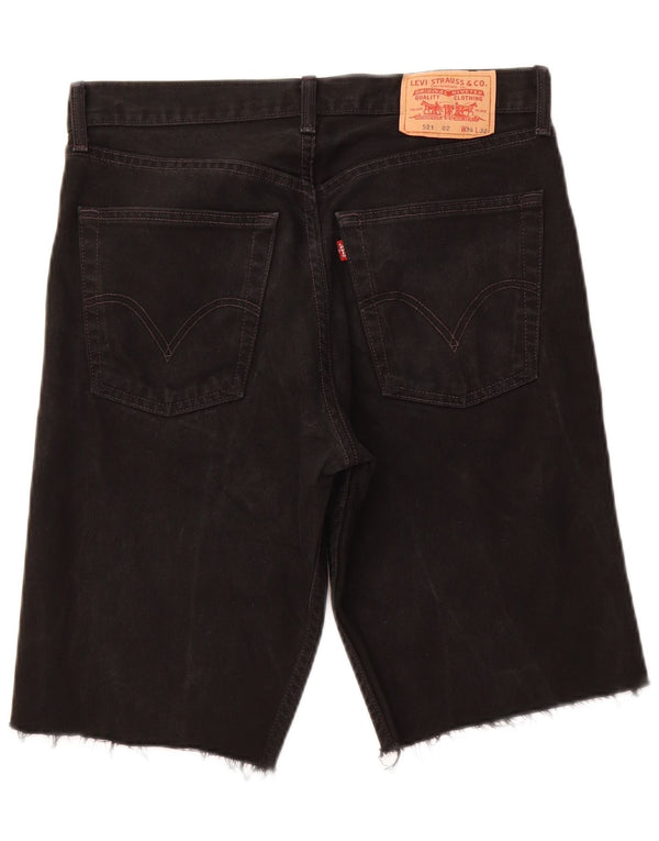 LEVI'S Masculino 521 Shorts Jeans W 34 Grande Algodão Preto