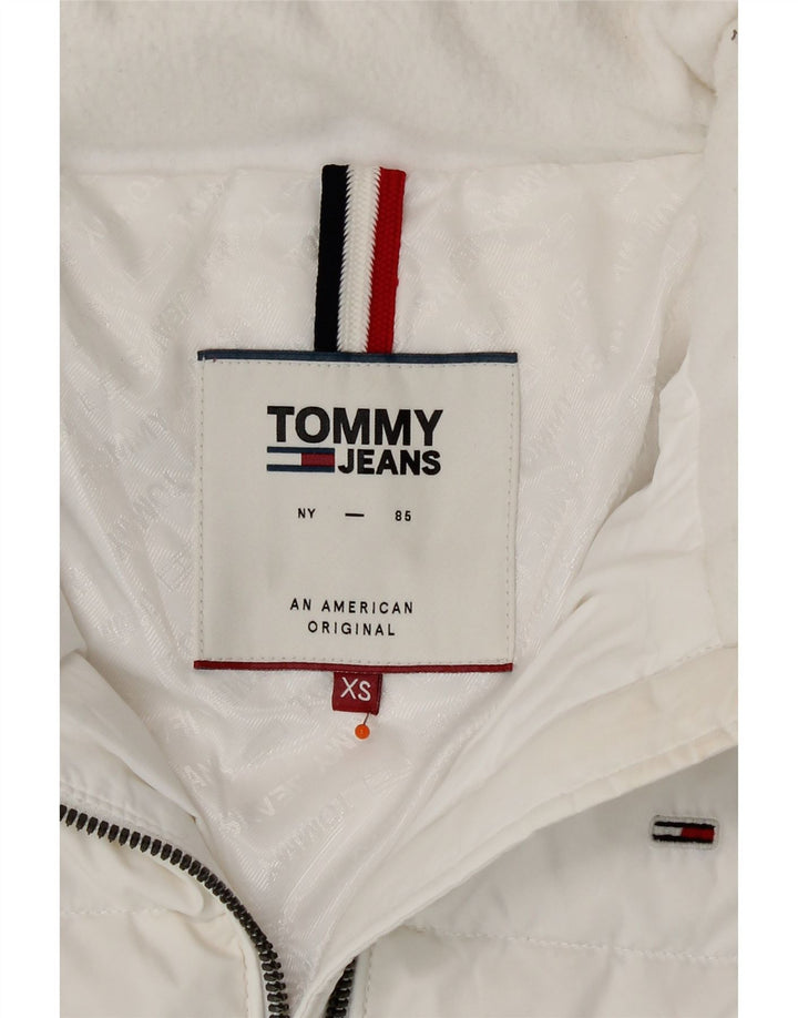 Jaqueta acolchoada feminina Tommy Hilfiger UK 6 XS poliéster branco