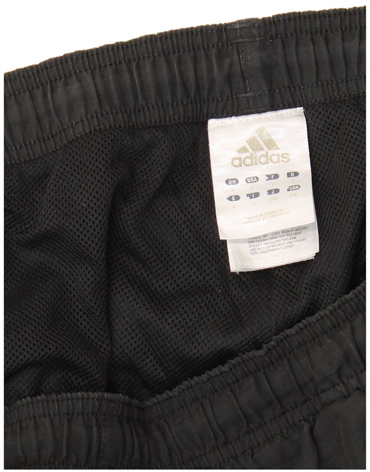 Calça de treino masculina Adidas Joggers grande preto colorblock poliéster