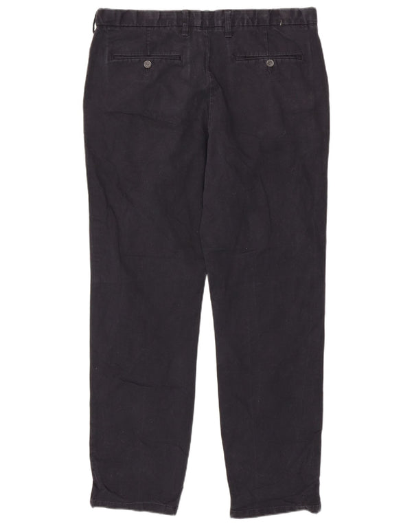 Calça chino masculina Marks & Spencer de ajuste regular W36 L31 algodão azul marinho