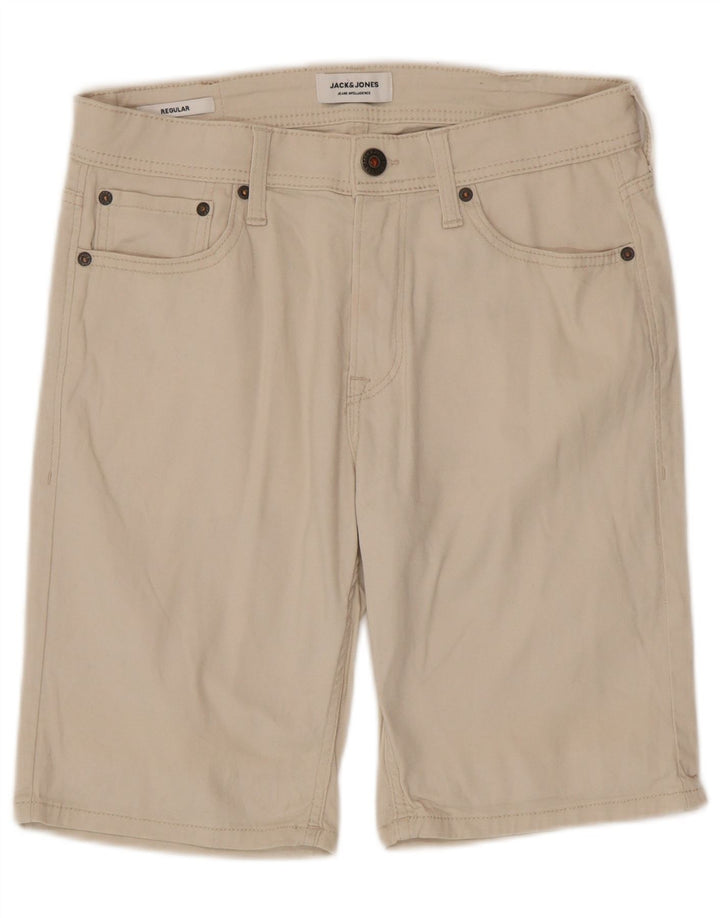 Shorts casuais masculinos Jack & Jones Regular pequeno W29 algodão bege