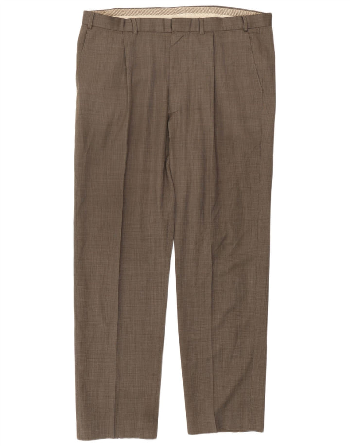 Calça masculina de terno reto Marks & Spencer W40 L32 cinza