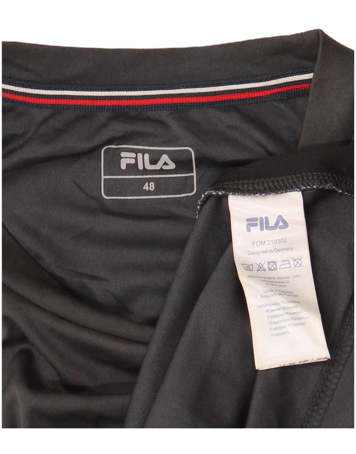 Camiseta masculina FILA Top IT 48 poliéster colorblock cinza médio
