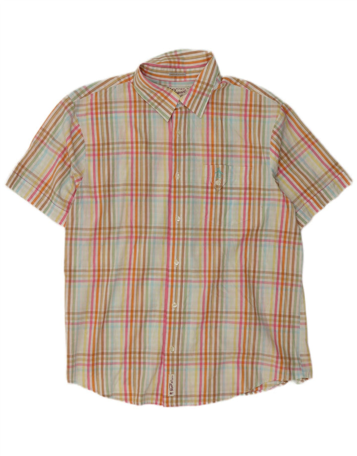 Camisa masculina Penguin Heritage manga curta slim fit XL xadrez multicolorida