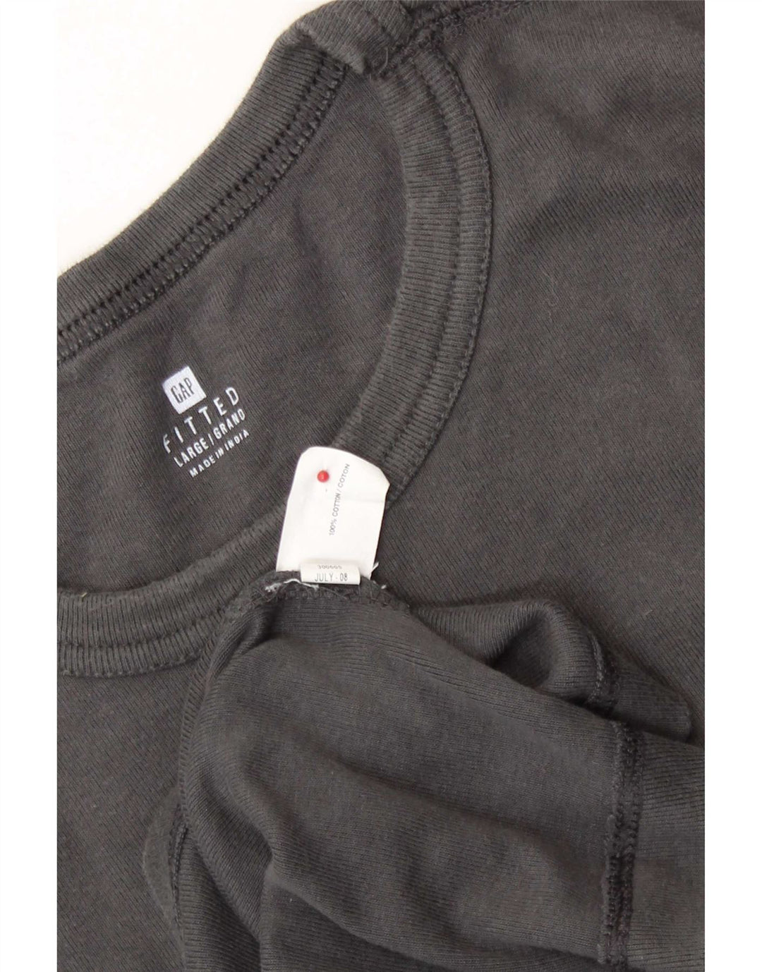 Gap Mens Fitted Top Manga Longa Grande Algodão Cinza