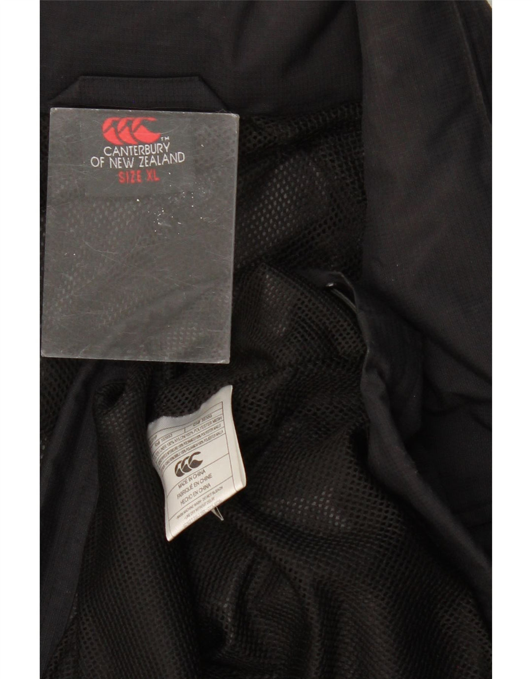 Jaqueta de chuva masculina CANTERBURY UK 42 XL preto nylon