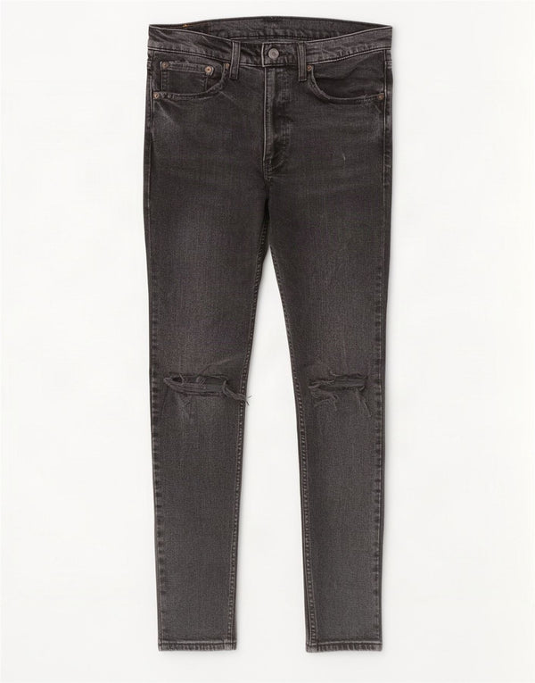 Levi's Masculino 519 Distressed Hi-Ball Skinny Jeans W34 L28 Algodão Cinza