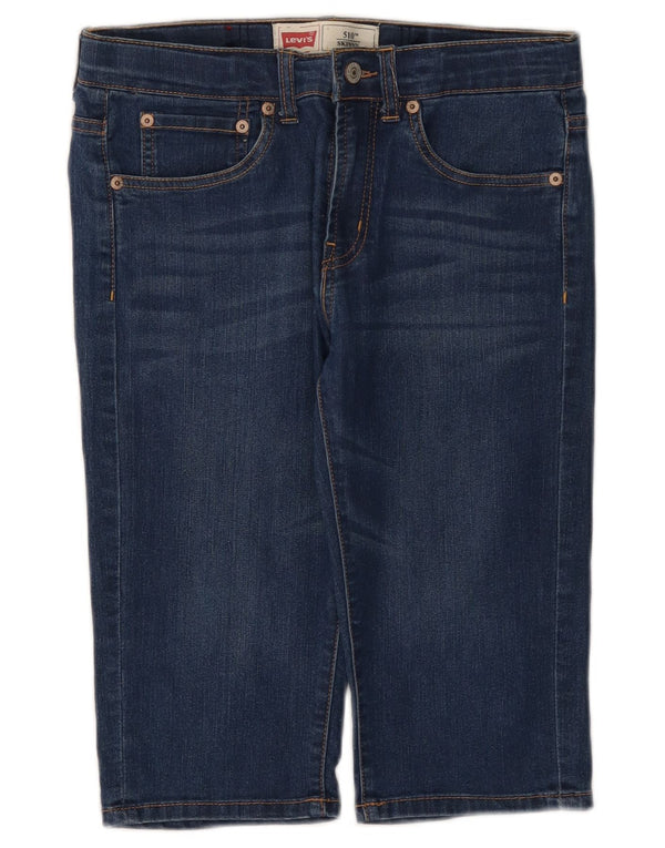 Bermuda jeans feminina Levi's 510 Skinny 15-16 anos W30 algodão azul