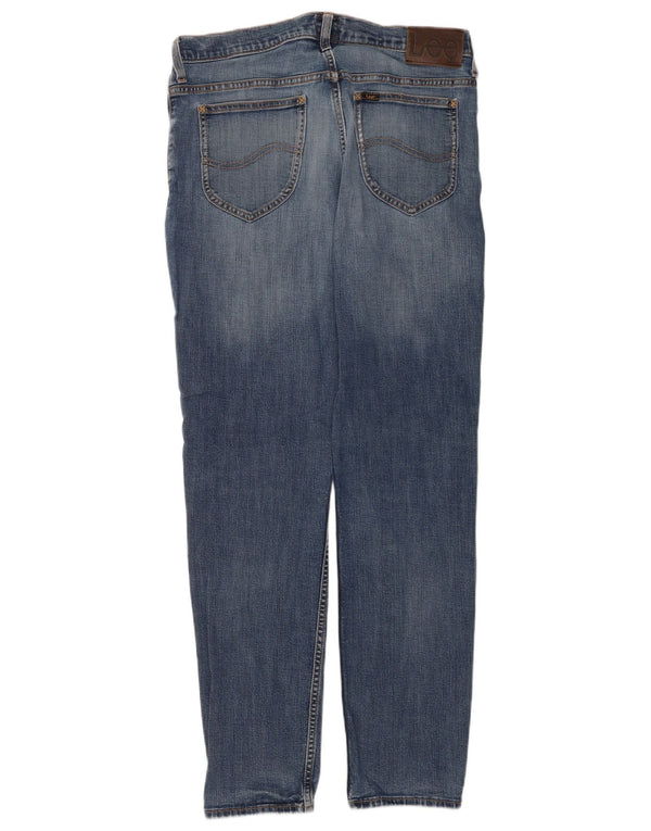Lee Mens Rider Slim Jeans W33 L32 Azul Algodão