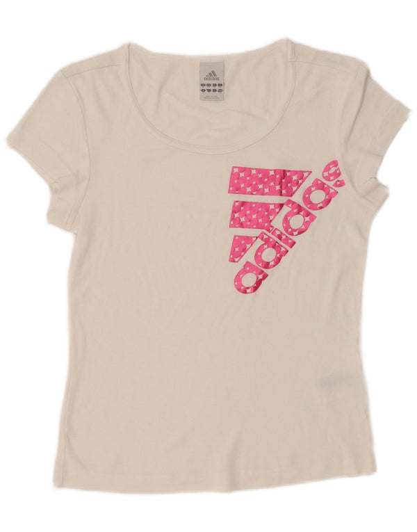 Camiseta Adidas Feminina Graphic Top UK 14 Médio Algodão Branco