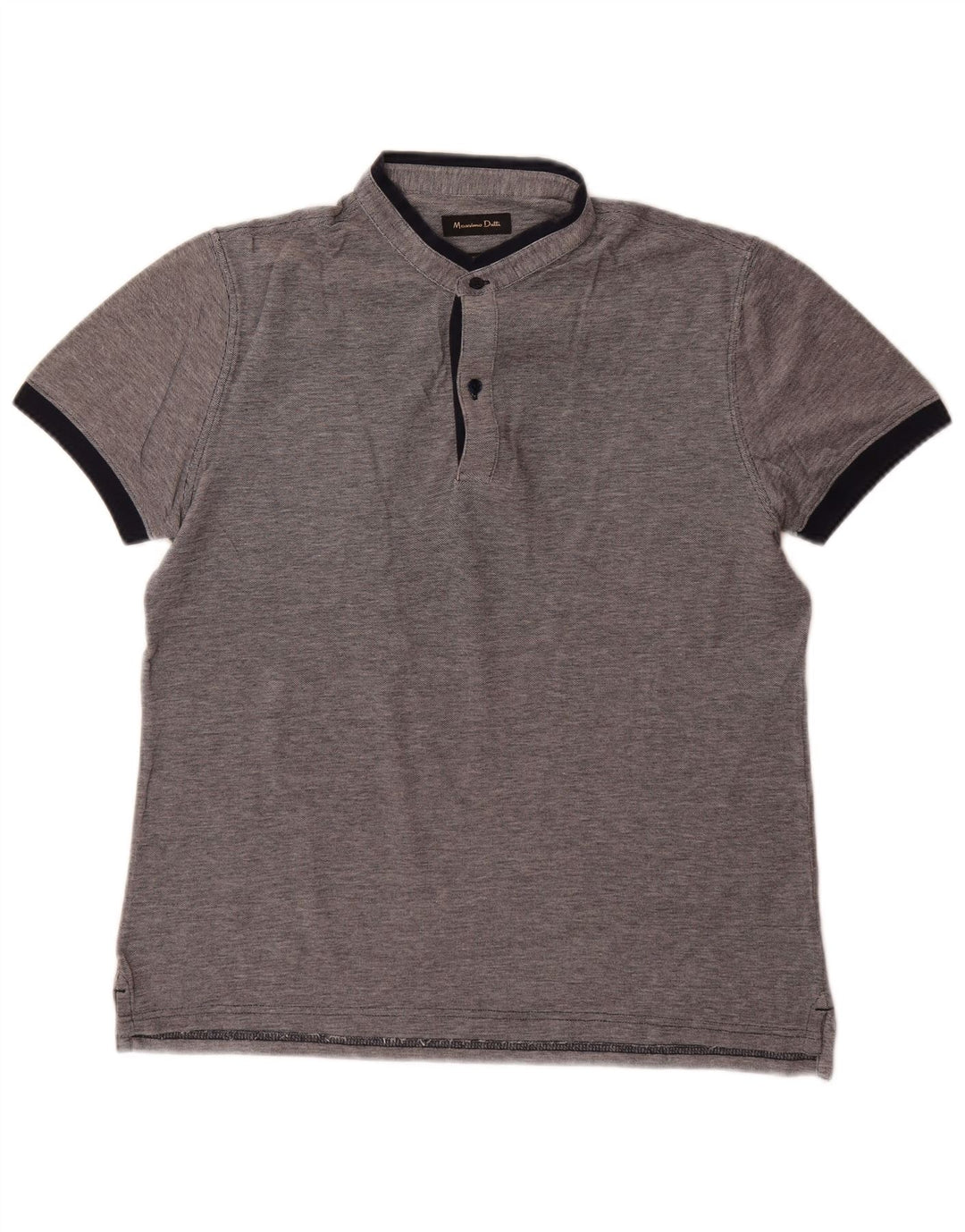 Camisa polo masculina Massimo Dutti cinza médio manchado