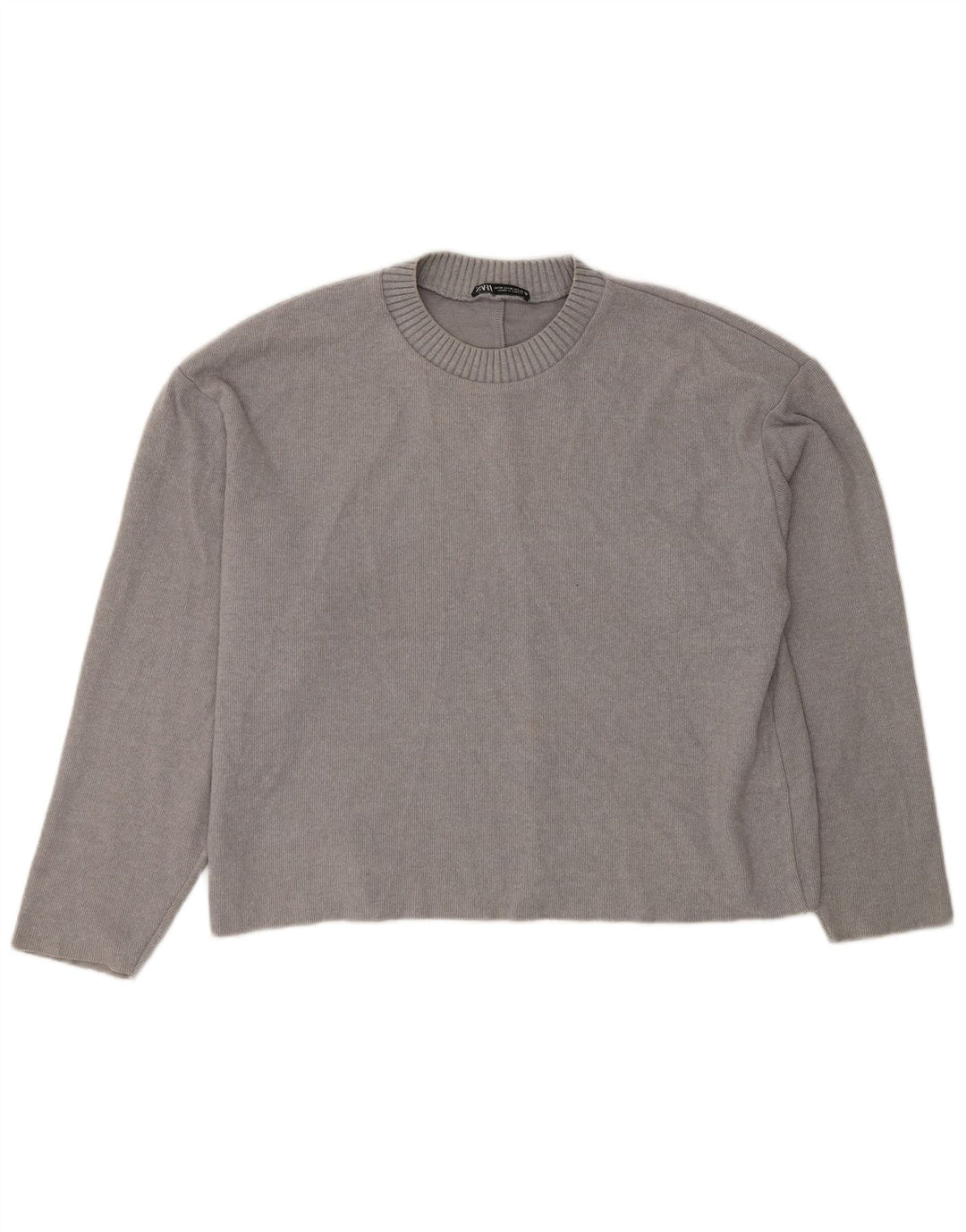 Blusa feminina Zara com ajuste solto Top UK 14 cinza médio