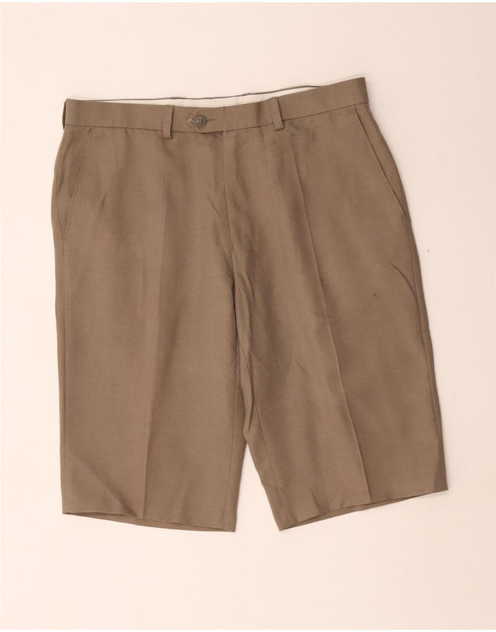 Shorts Chino Masculino Marks & Spencer W34 Grande Poliéster Bege