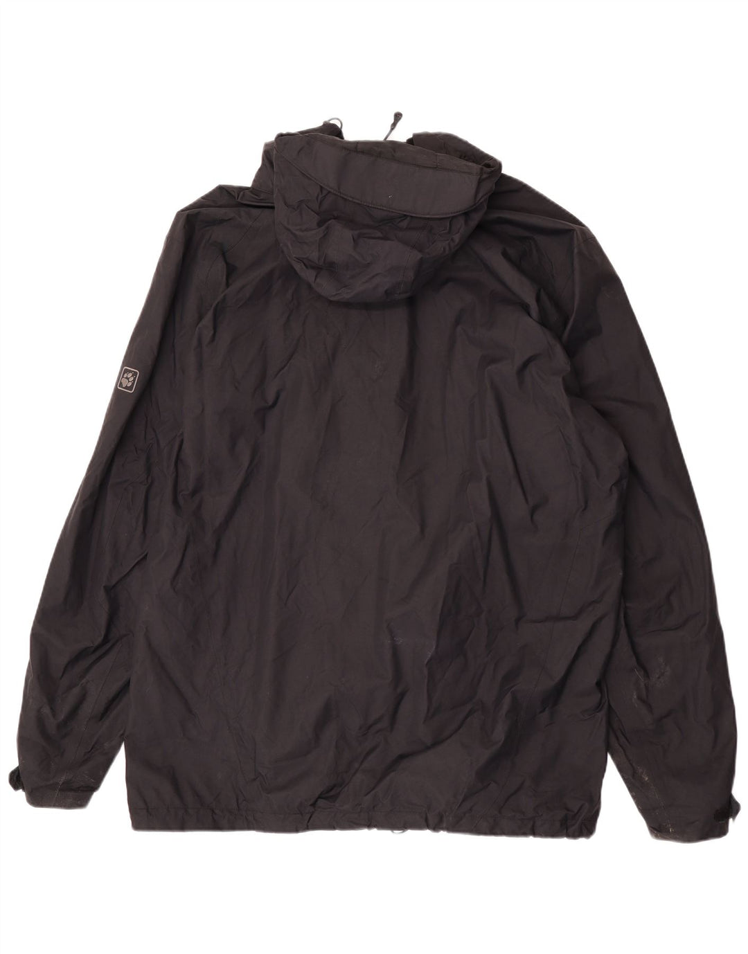 Jaqueta de chuva masculina Jack Wolfskin com capuz UK 50 3XL poliamida preta