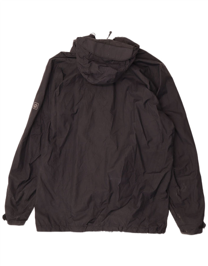 Jaqueta de chuva masculina Jack Wolfskin com capuz UK 50 3XL poliamida preta