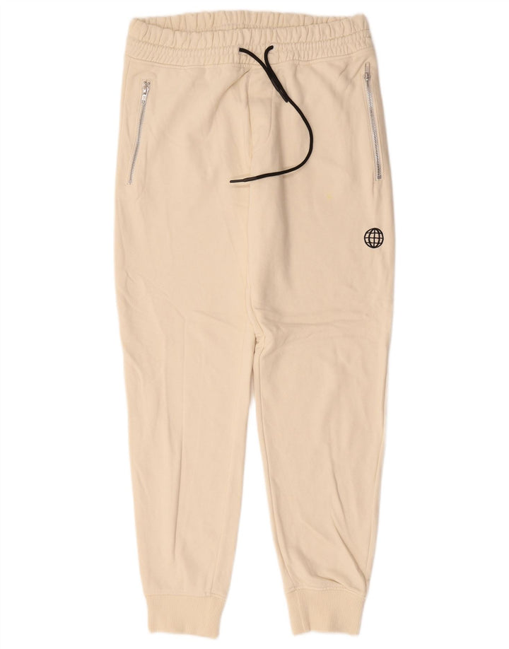 Calça de treino masculina Zara Joggers médio algodão branco