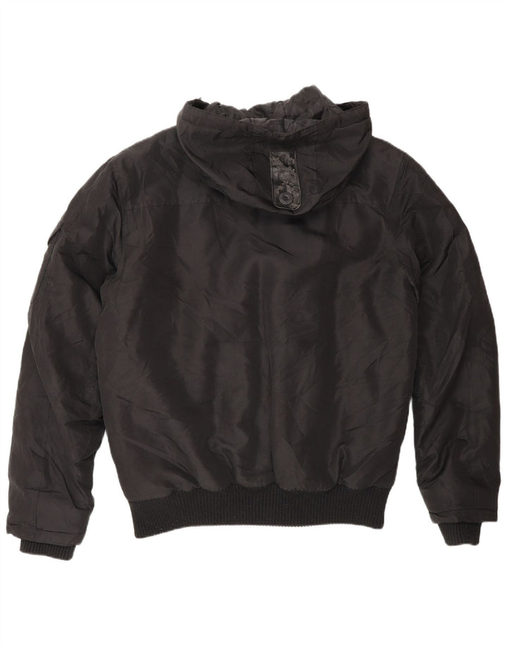Jaqueta bomber masculina com capuz Jack & Jones Reino Unido 36 pequena poliamida preta