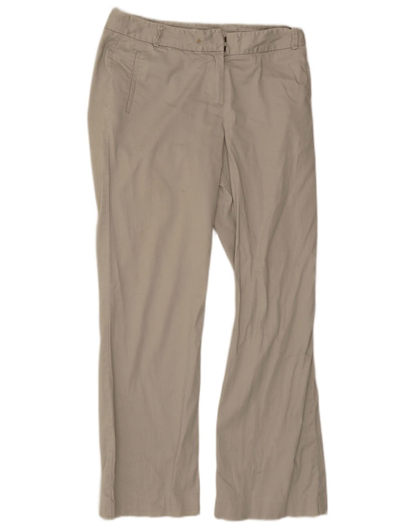 Calça feminina reta casual Marks & Spencer Reino Unido 12 médio W30 L30 bege