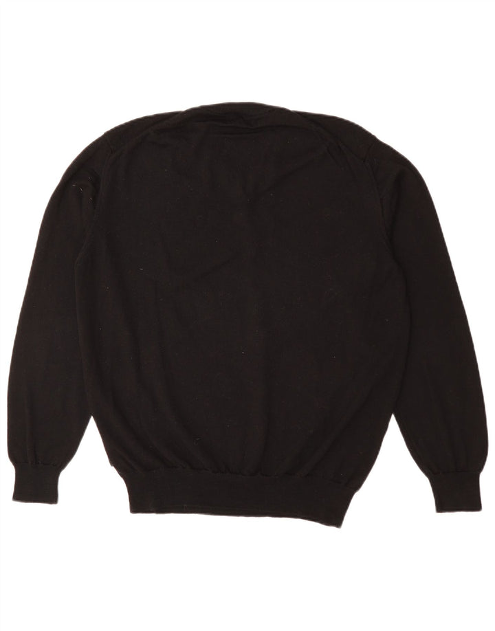 Suéter masculino HUGO BOSS com decote em V médio preto