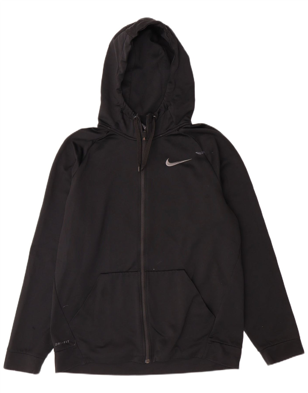 Suéter masculino Nike Dri Fit Zip com capuz médio preto poliéster