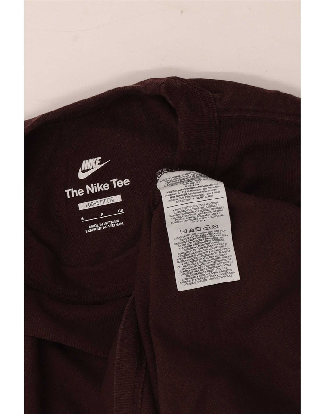 Camiseta Nike Masculina Loose Fit Top Pequeno Algodão Marrom