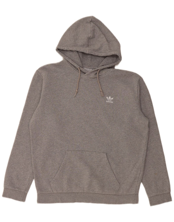 ADIDAS Mens Hoodie Jumper Médio Cinza Algodão Flecked