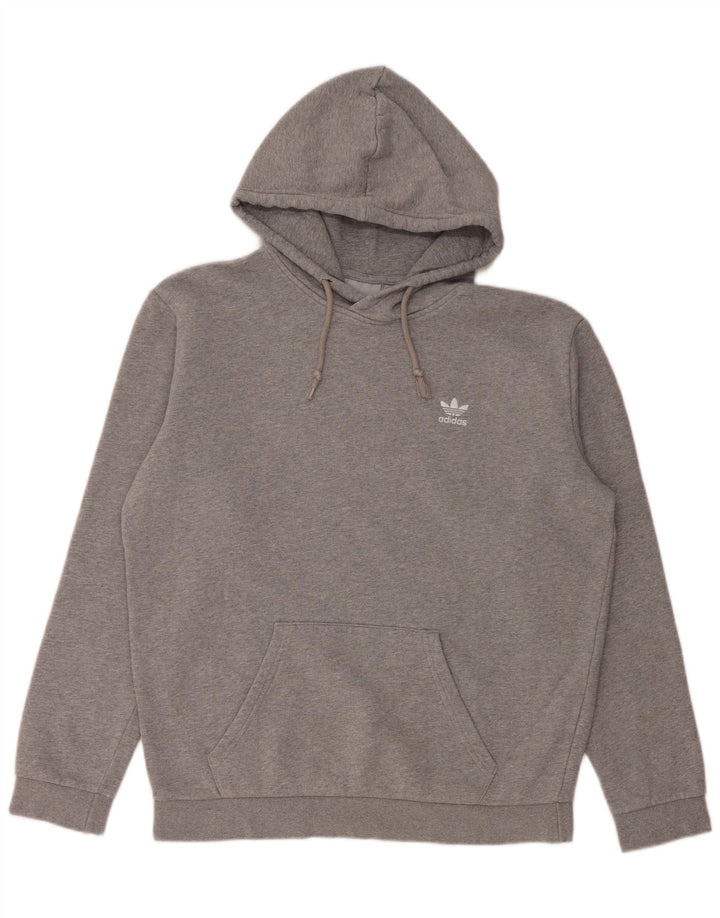 ADIDAS Mens Hoodie Jumper Médio Cinza Algodão Flecked