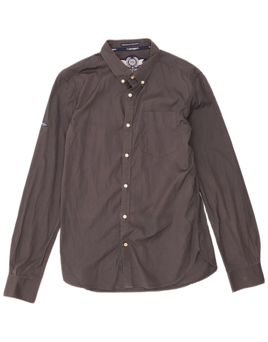 Camisa masculina Superdry grande algodão cinza