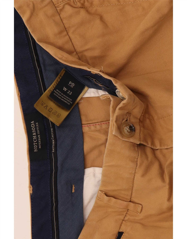 Scotch & Soda Mens Chino Shorts W33 Algodão Bege Médio