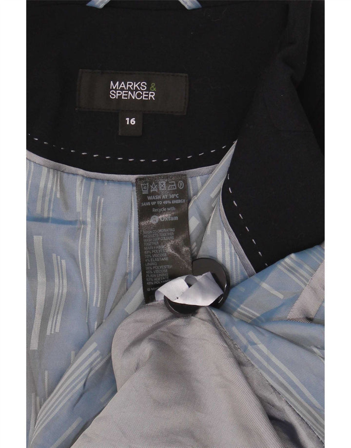 Jaqueta blazer feminina Marks & Spencer com 1 botão Reino Unido 16 grande azul marinho