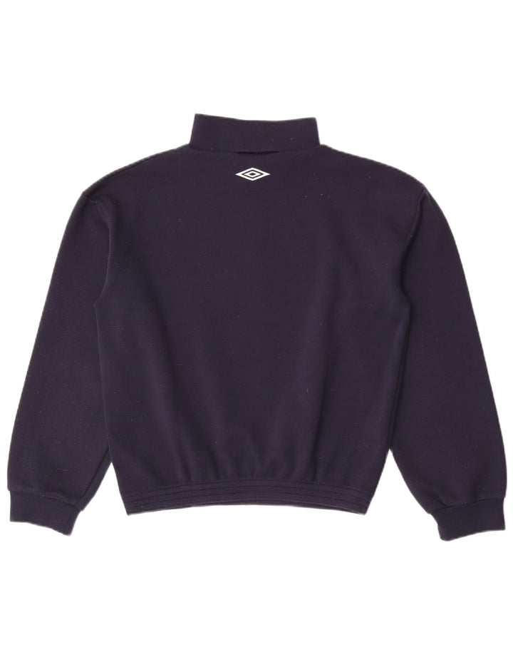 Moletom masculino Umbro com zíper e gola pequena azul marinho