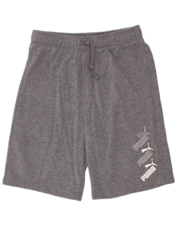 Shorts esportivos gráficos Puma Boys 14-15 anos grandes cinza algodão
