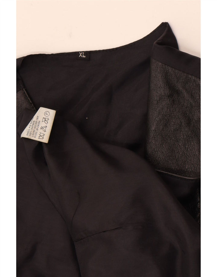 Colete de couro masculino vintage XL couro preto