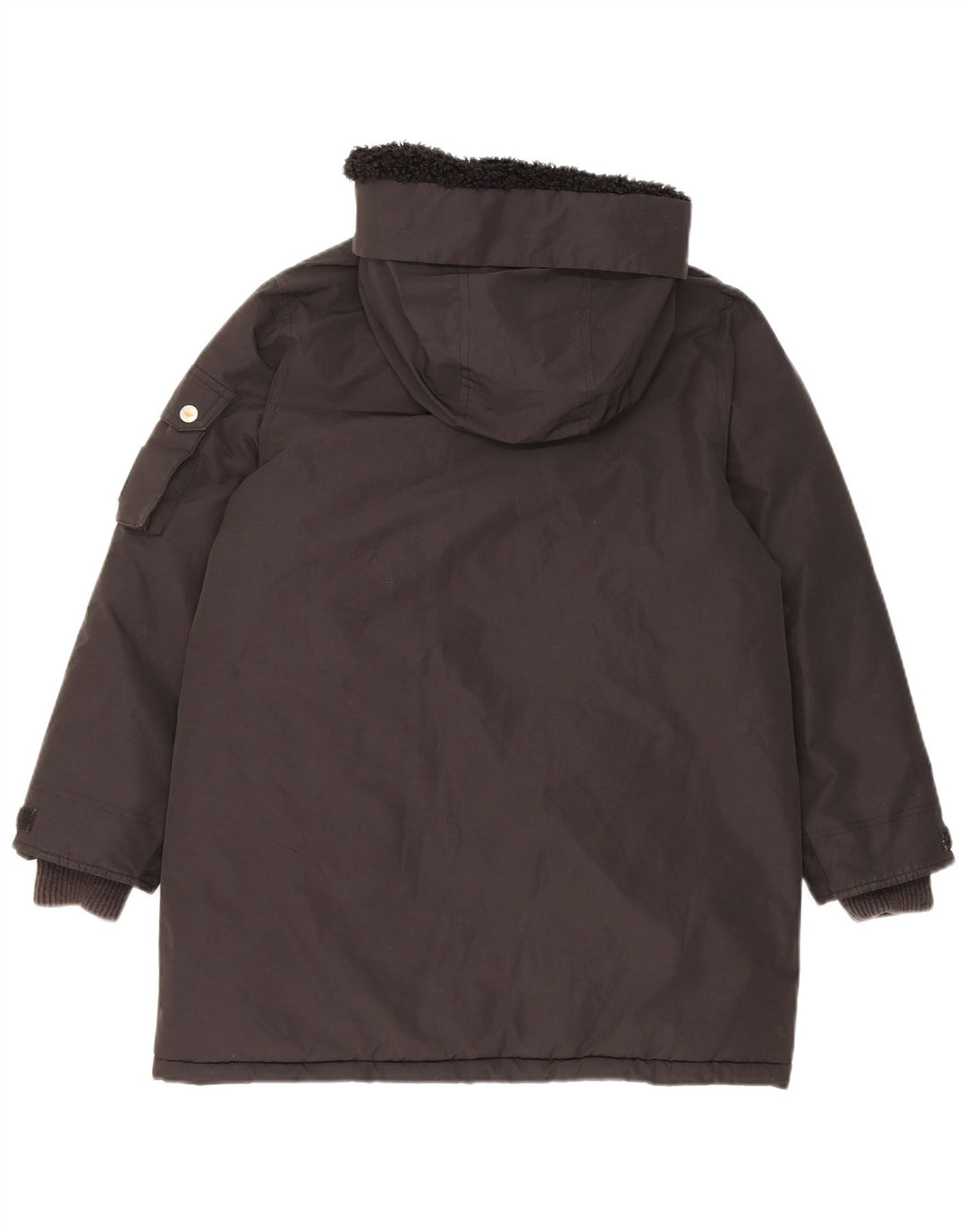 Jaqueta Parka com capuz feminina Diesel UK 10 poliéster preto pequeno