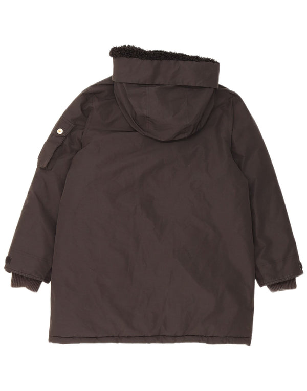 Jaqueta Parka com capuz feminina Diesel UK 10 poliéster preto pequeno