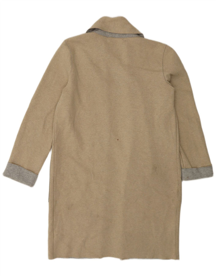 Sobretudo aberto feminino Marks & Spencer UK 14 poliéster cinza médio
